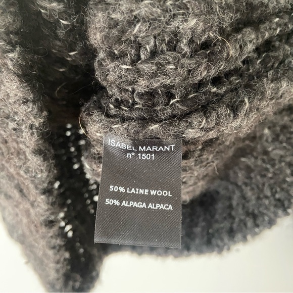 Isabel Marant Wool Alpaca Dark Grey Cropped Sweater size 40 Large - Picture 10 of 11